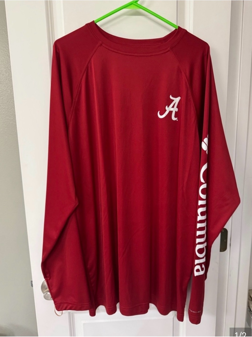 Columbia Men’s Crimson Long Sleeve Performance Shirt with Alabama A Logo